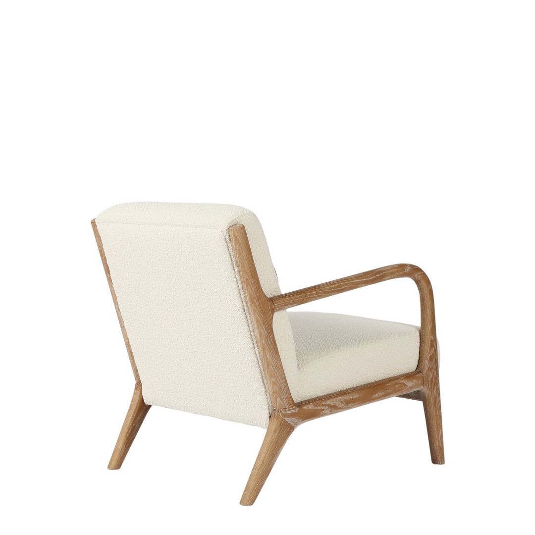 LUCA OCCASIONAL CHAIR FABRIC CREAM WITH WASHED OAK FRAME image 3